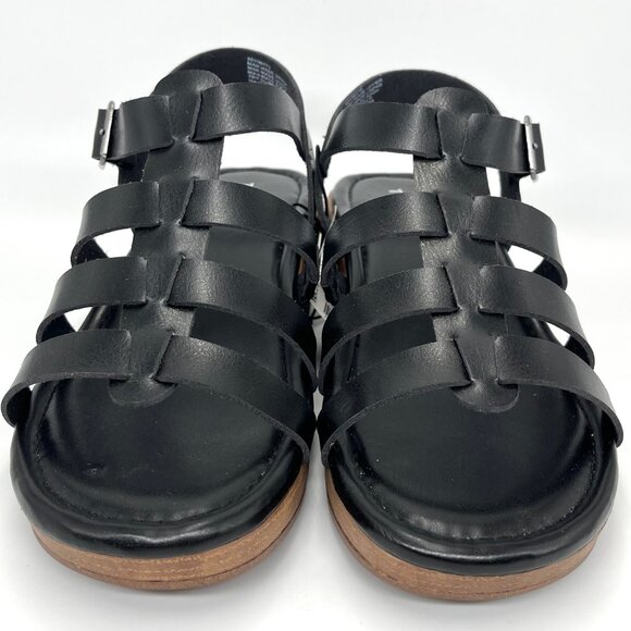 New Torrid Black Wood Fisherman Block Heel Sandals - Size 8WW - Picture 9 of 10